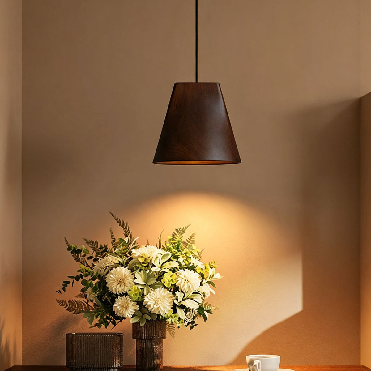 WOMO Multi‑Head Linear Wooden Pendant Light-WM3255