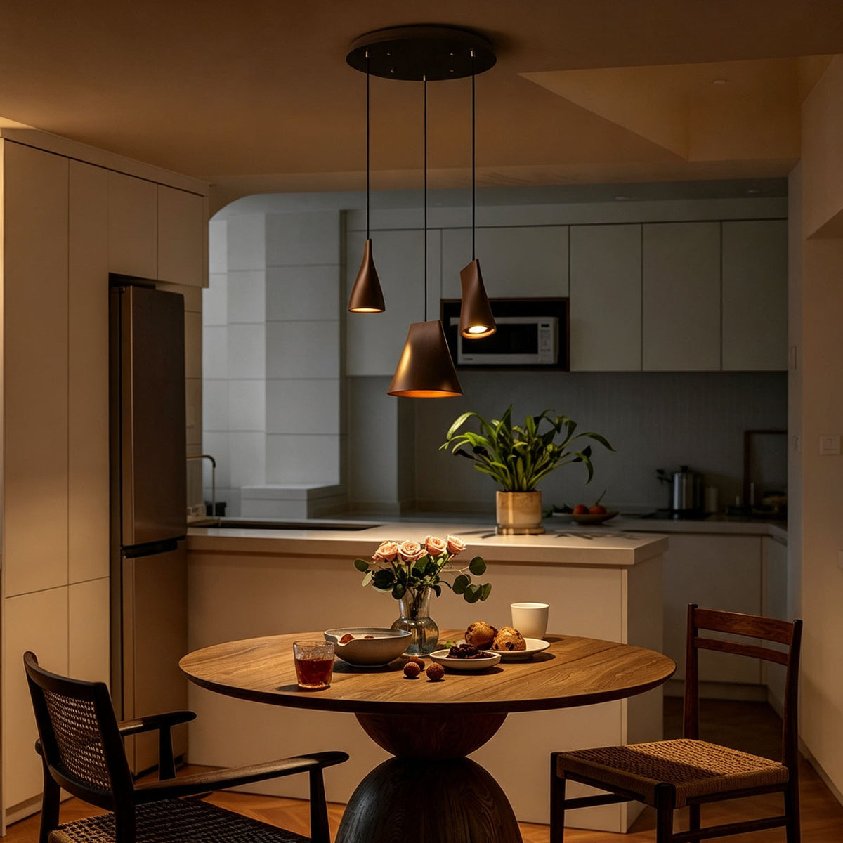 WOMO Multi‑Head Linear Wooden Pendant Light-WM3255