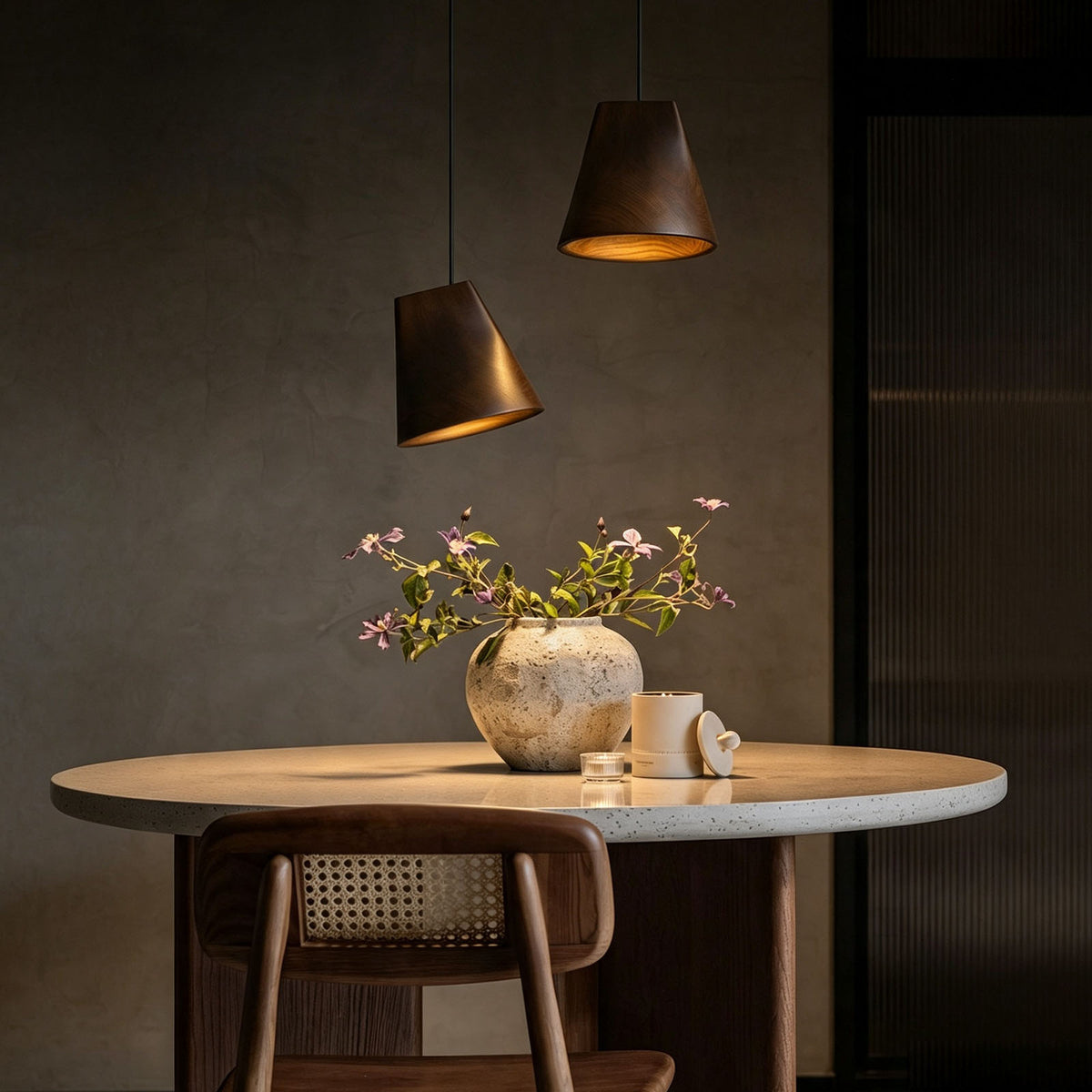 WOMO Wooden Taper Single Pendant Light-WM3256