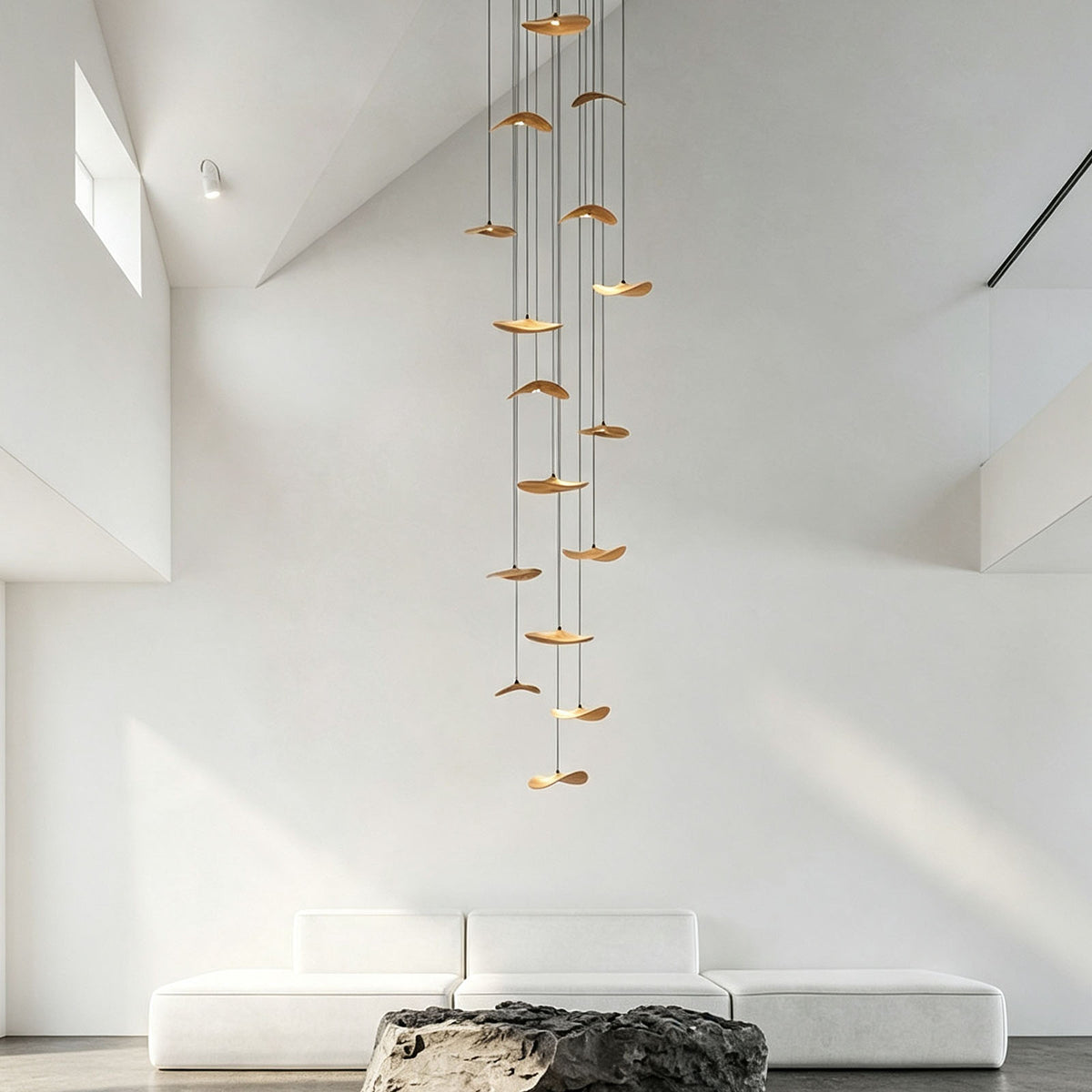 WOMO Wooden Leaf Pendant Light-WM3257
