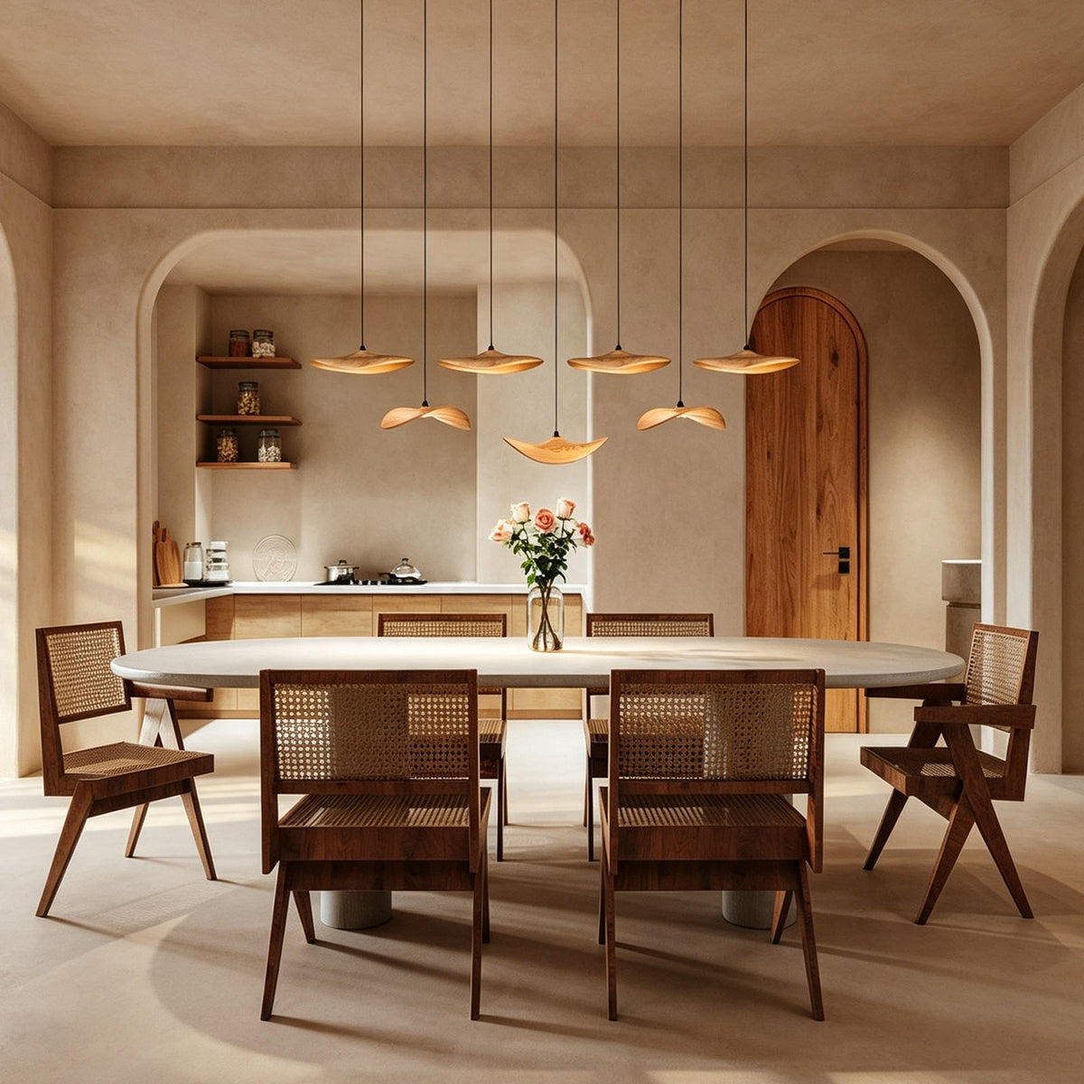 WOMO Wooden Leaf Pendant Light-WM3257