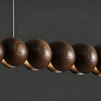 WOMO Wooden Bead Linear Pendant Light-WM3258
