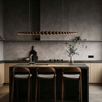 WOMO Wooden Bead Linear Pendant Light-WM3258