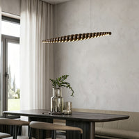 WOMO Wooden Bead Linear Pendant Light-WM3258