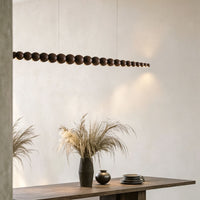 WOMO Wooden Bead Linear Pendant Light-WM3258
