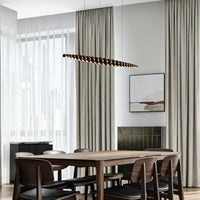 WOMO Wooden Bead Linear Pendant Light-WM3258