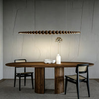 WOMO Wooden Bead Linear Pendant Light-WM3258