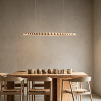 WOMO Wooden Bead Linear Pendant Light-WM3258