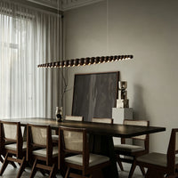 WOMO Wooden Bead Linear Pendant Light-WM3258