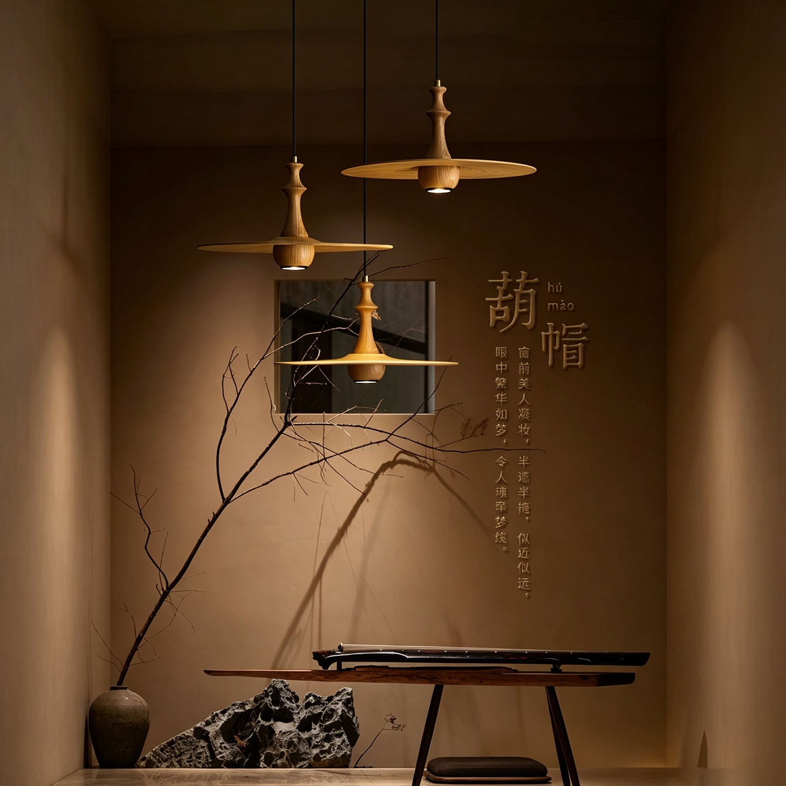 WOMO Wood Flying Saucer Chandelier-WM3259