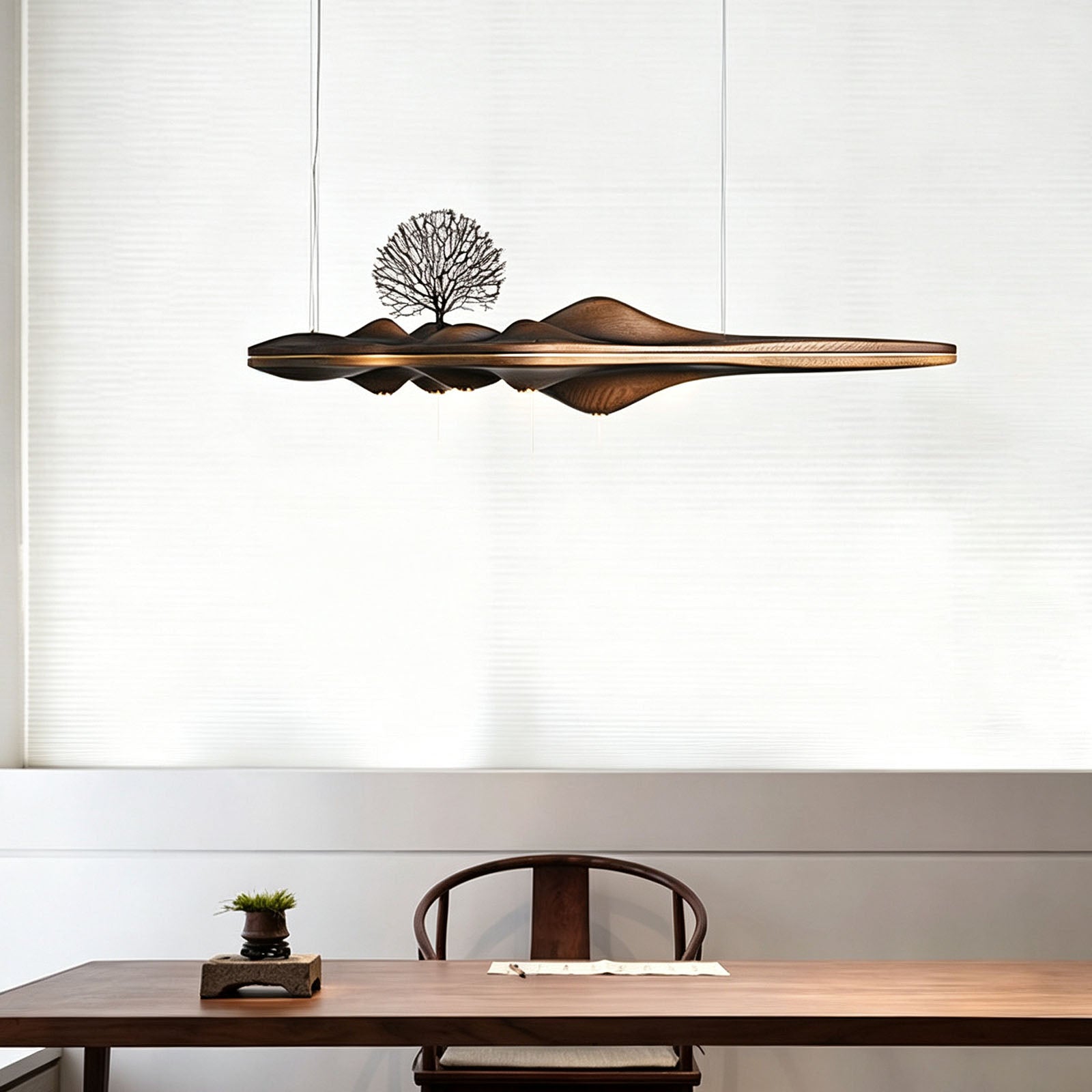 WOMO Mid-Century Wood Zen Chandelier-WM3260