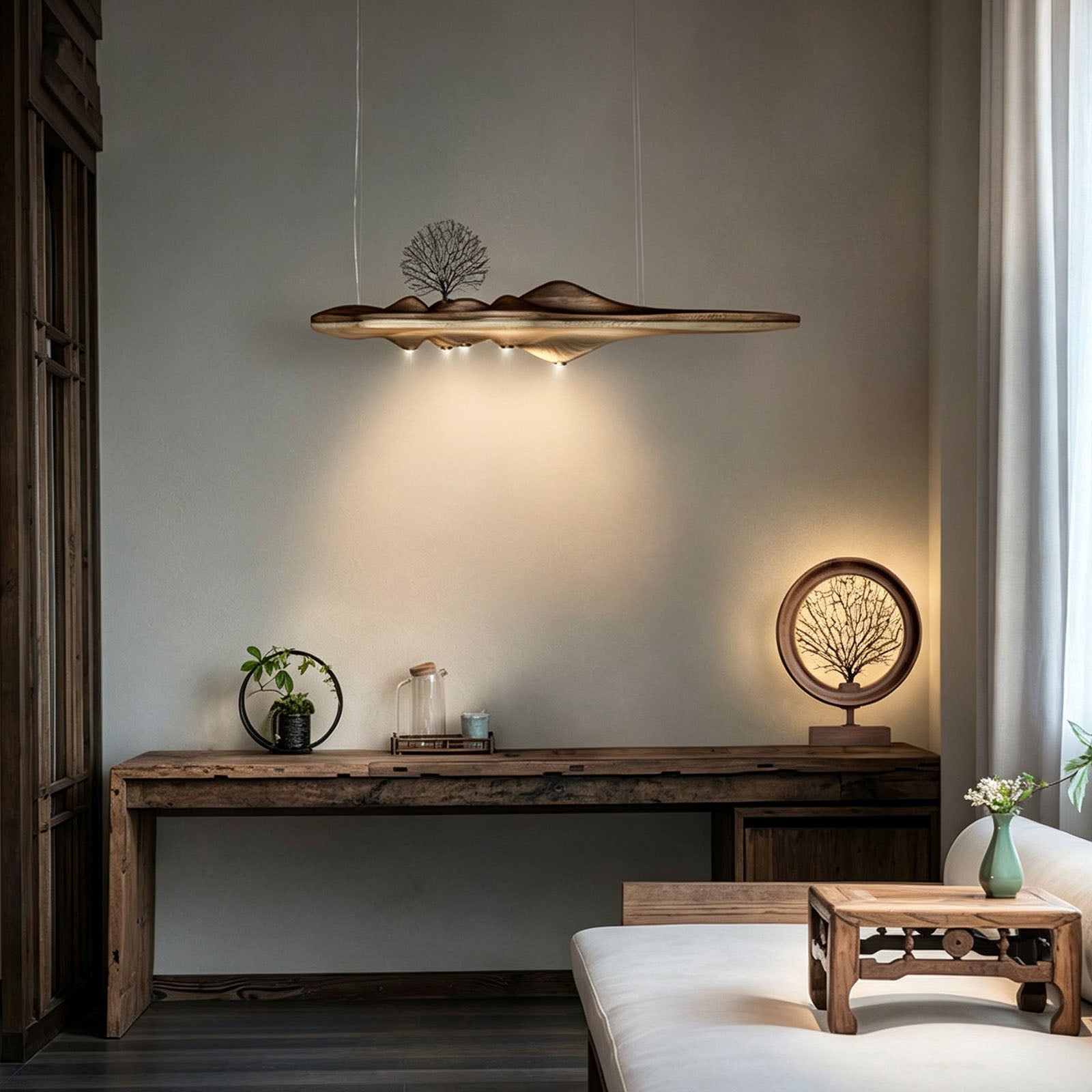 WOMO Mid-Century Wood Zen Chandelier-WM3260