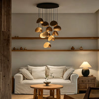 WOMO Mid‑Century Solid Wood Petal Chandelier-WM3261