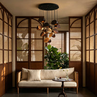 WOMO Mid‑Century Solid Wood Petal Chandelier-WM3261