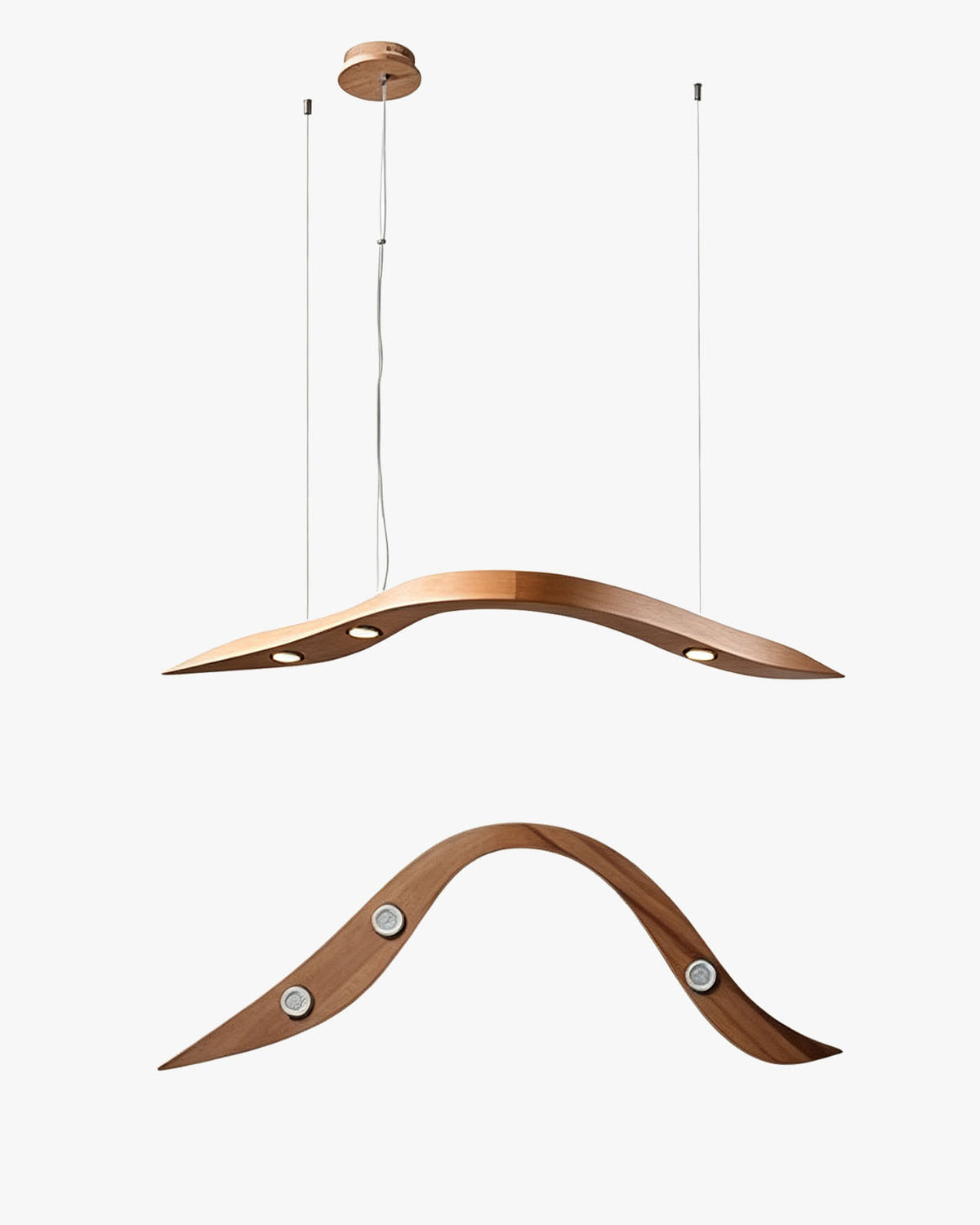 WOMO Wood Wave Linear Pendant Light-WM3264