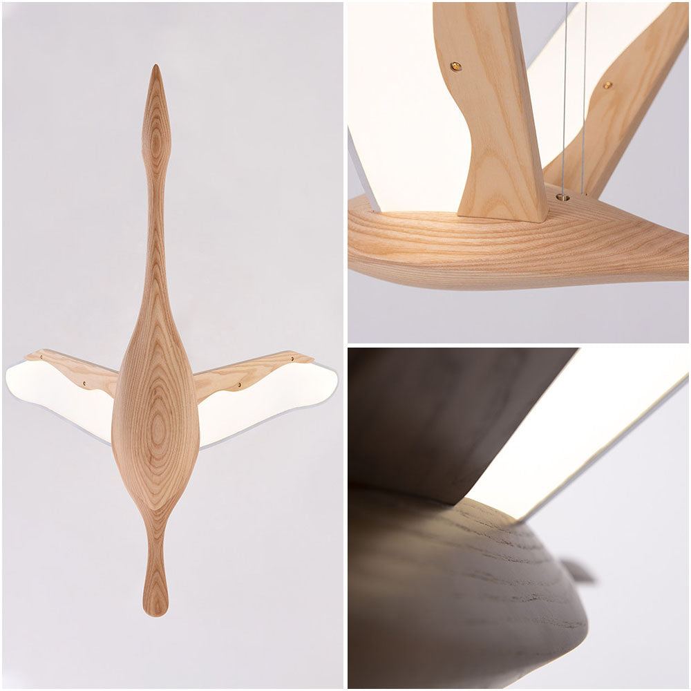 WOMO Bird‑Shaped Wood Pendant Light-WM3267