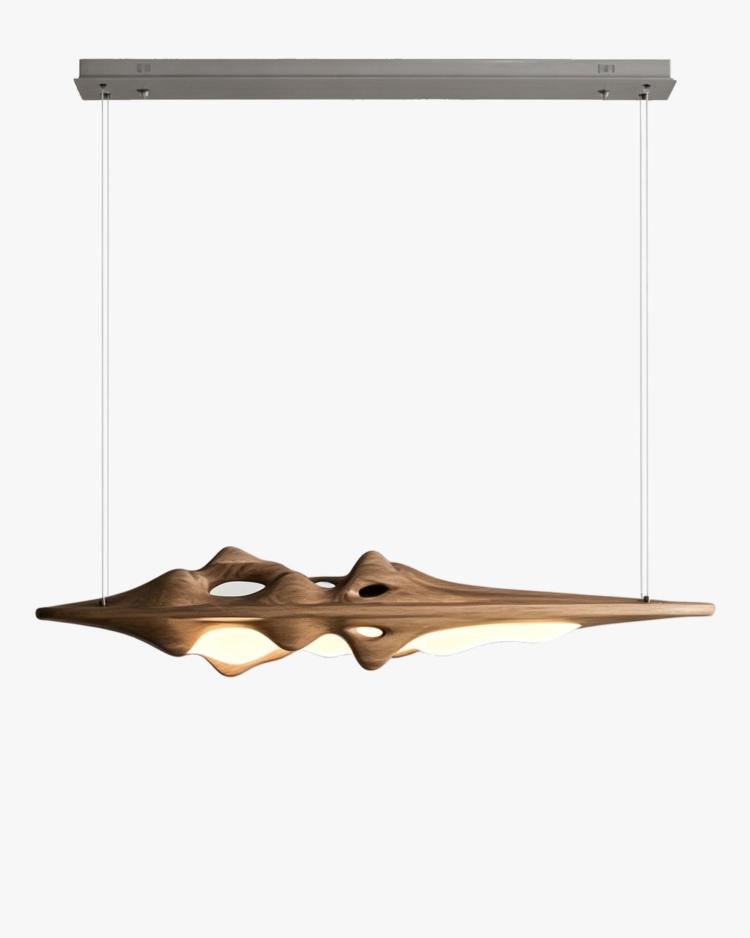 WOMO Mountain‑Shaped Wood Linear Pendant Light-WM3269