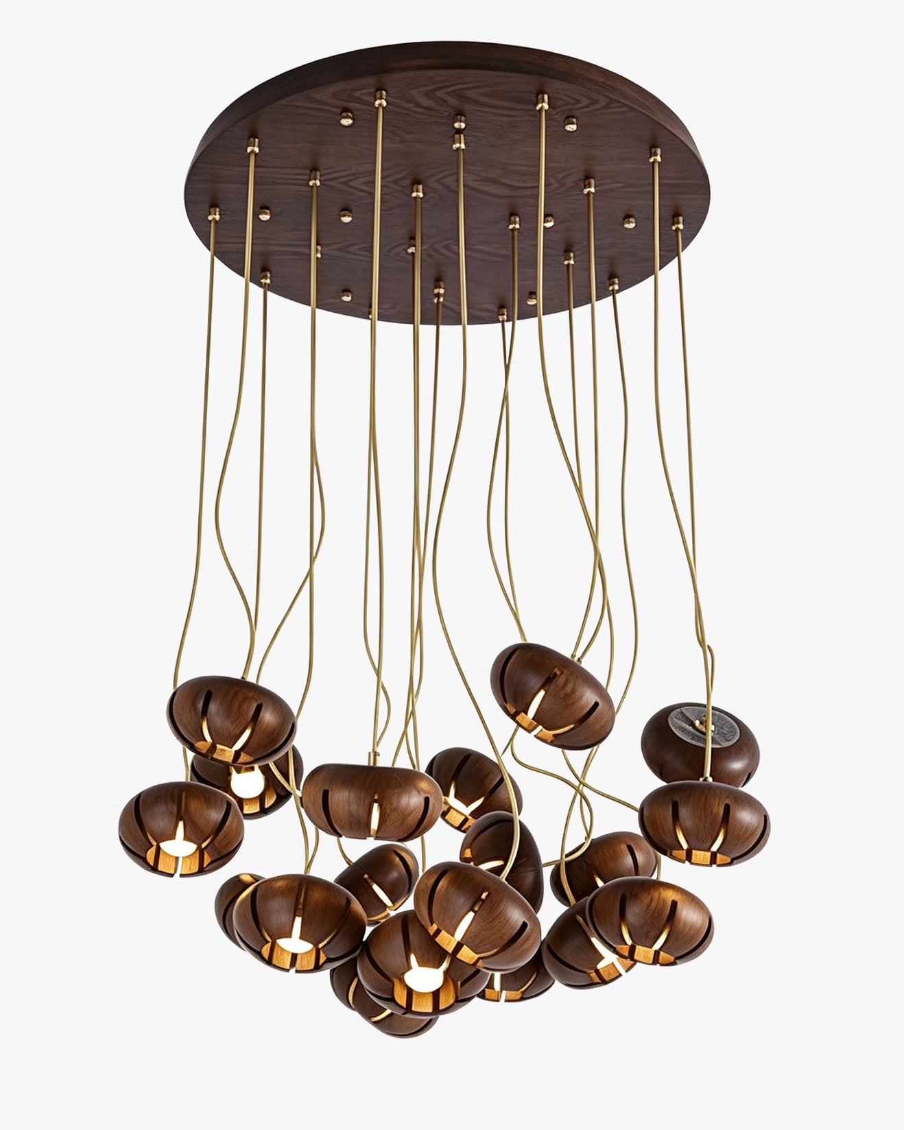 WOMO Cluster Multi‑Light Wood Chandelier-WM3271