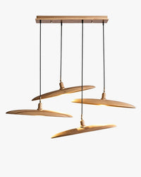 WOMO Adjustable Disc‑Shaped Wood Chandelier-WM3272