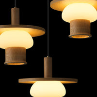 WOMO Disc Wood Pendant Light-WM3278