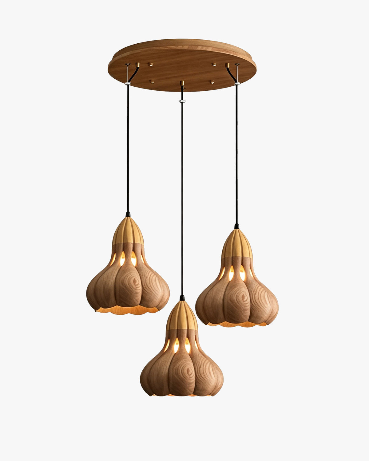 WOMO Wooden Gourd Pumpkin Pendant Light-WM3279
