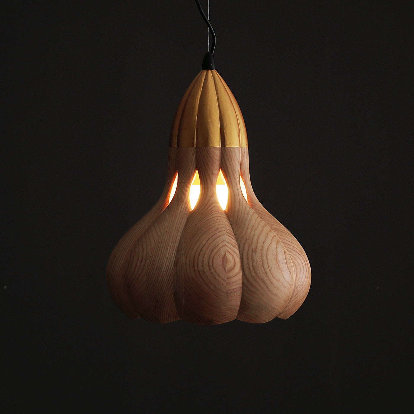 WOMO Wooden Gourd Pumpkin Pendant Light-WM3279