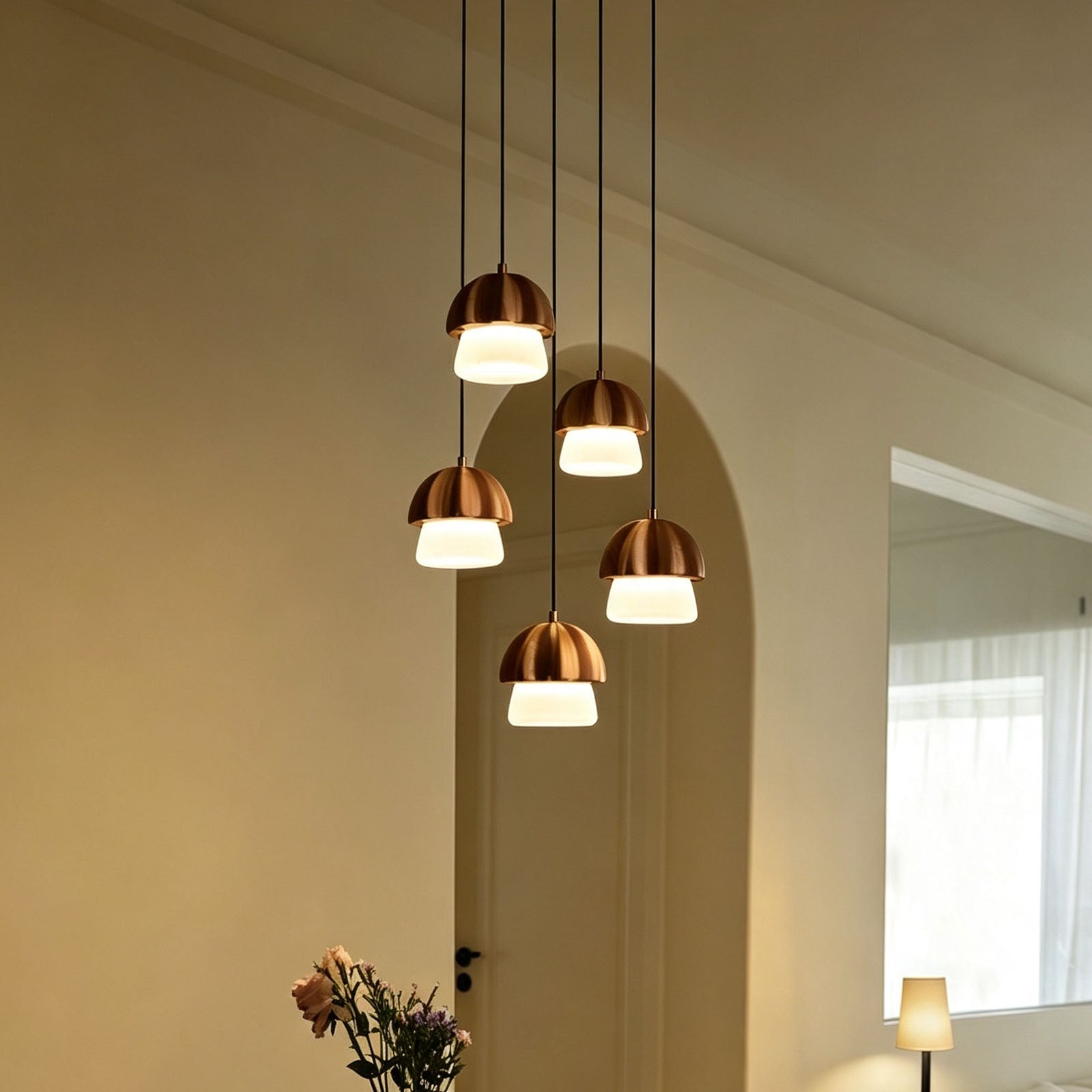 WOMO Wooden Mushroom Pendant Light-WM3281