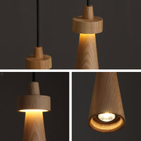 WOMO Multi‑Head Cone Wooden Chandelier-WM3283