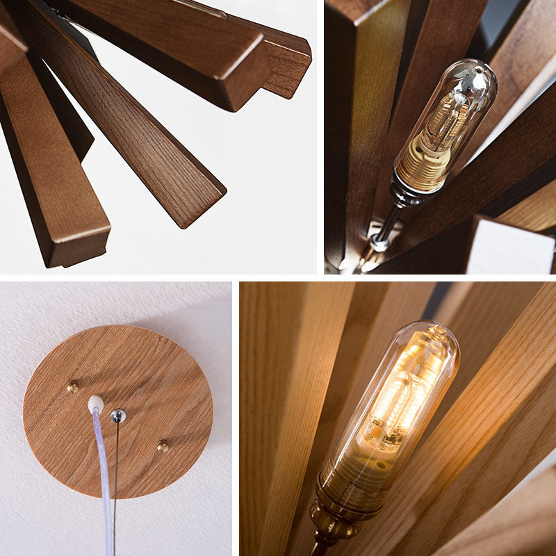 WOMO Bloom Starburst Wooden Chandelier-WM3284