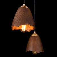 WOMO Bell‑Shade Multi‑Light Wood Pendant Light-WM3286