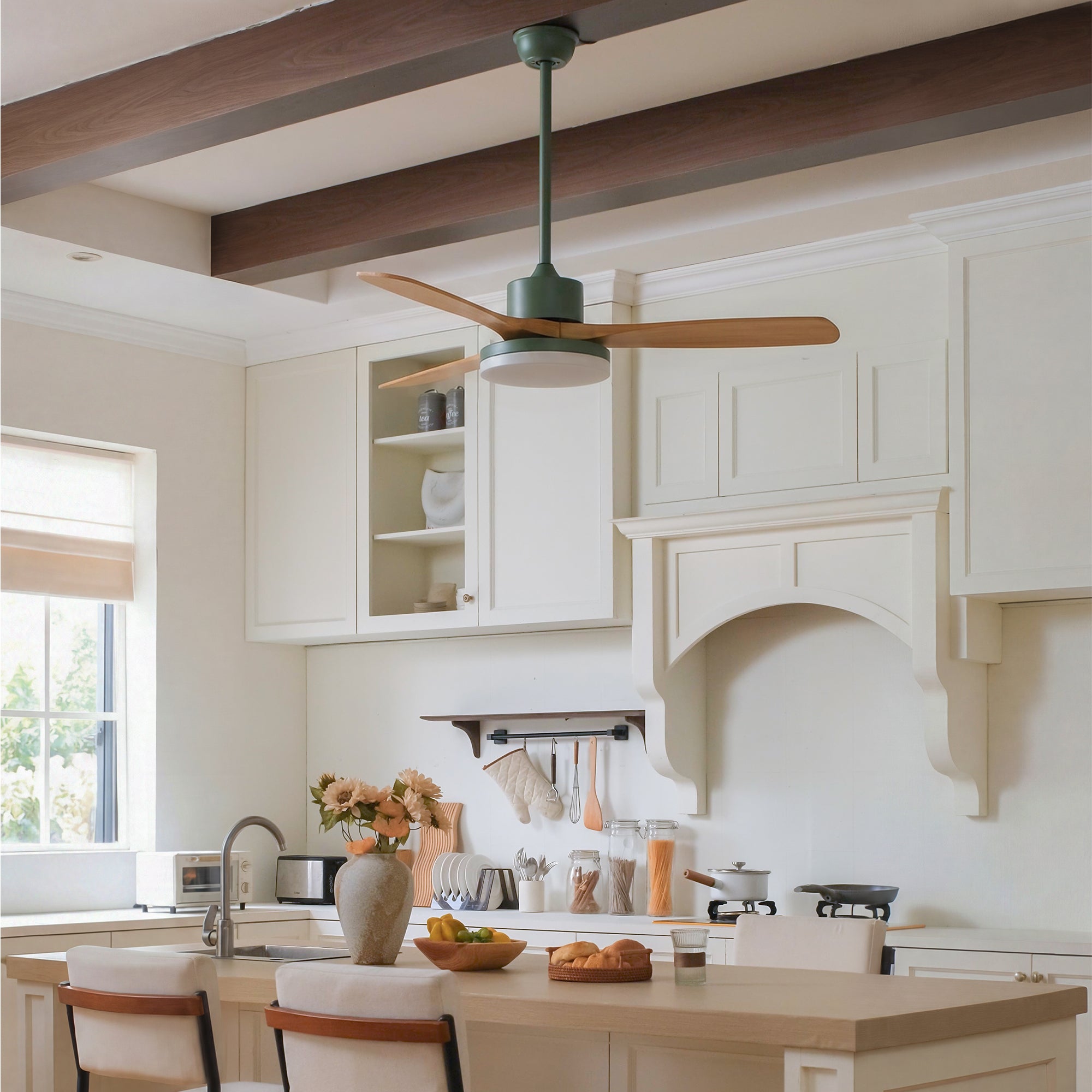 WOMO 3 Blade Nordic Reversible Ceiling Fan with Light-WM5002