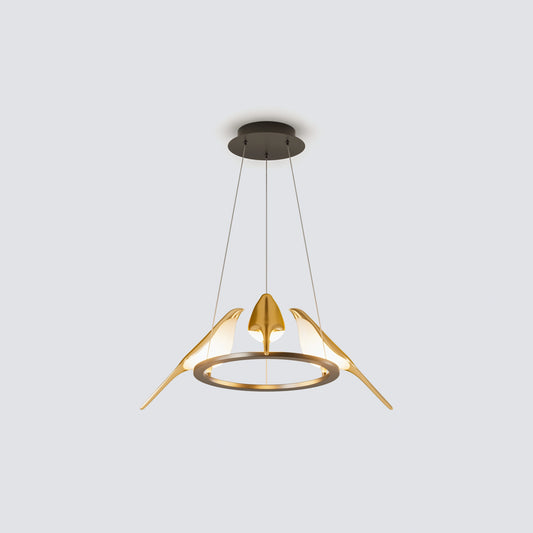WOMO Gold Bird Round Chandelier-WM2512d