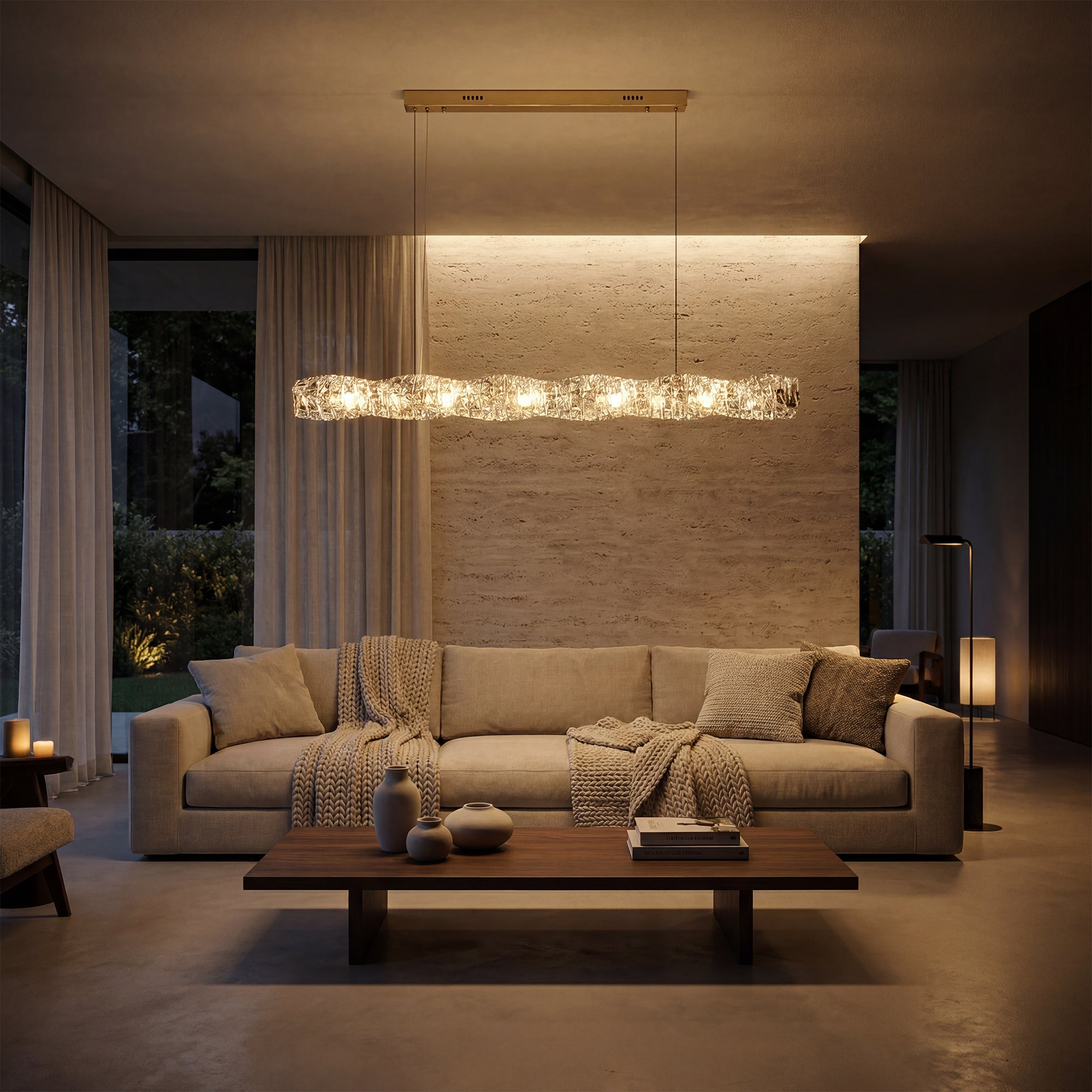 WOMO Twist Linear Crystal Chandelier-WM2193