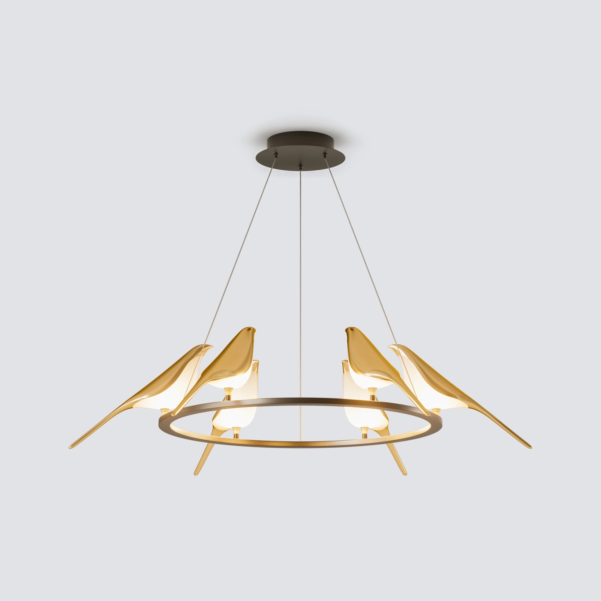WOMO Gold Bird Round Chandelier-WM2512d