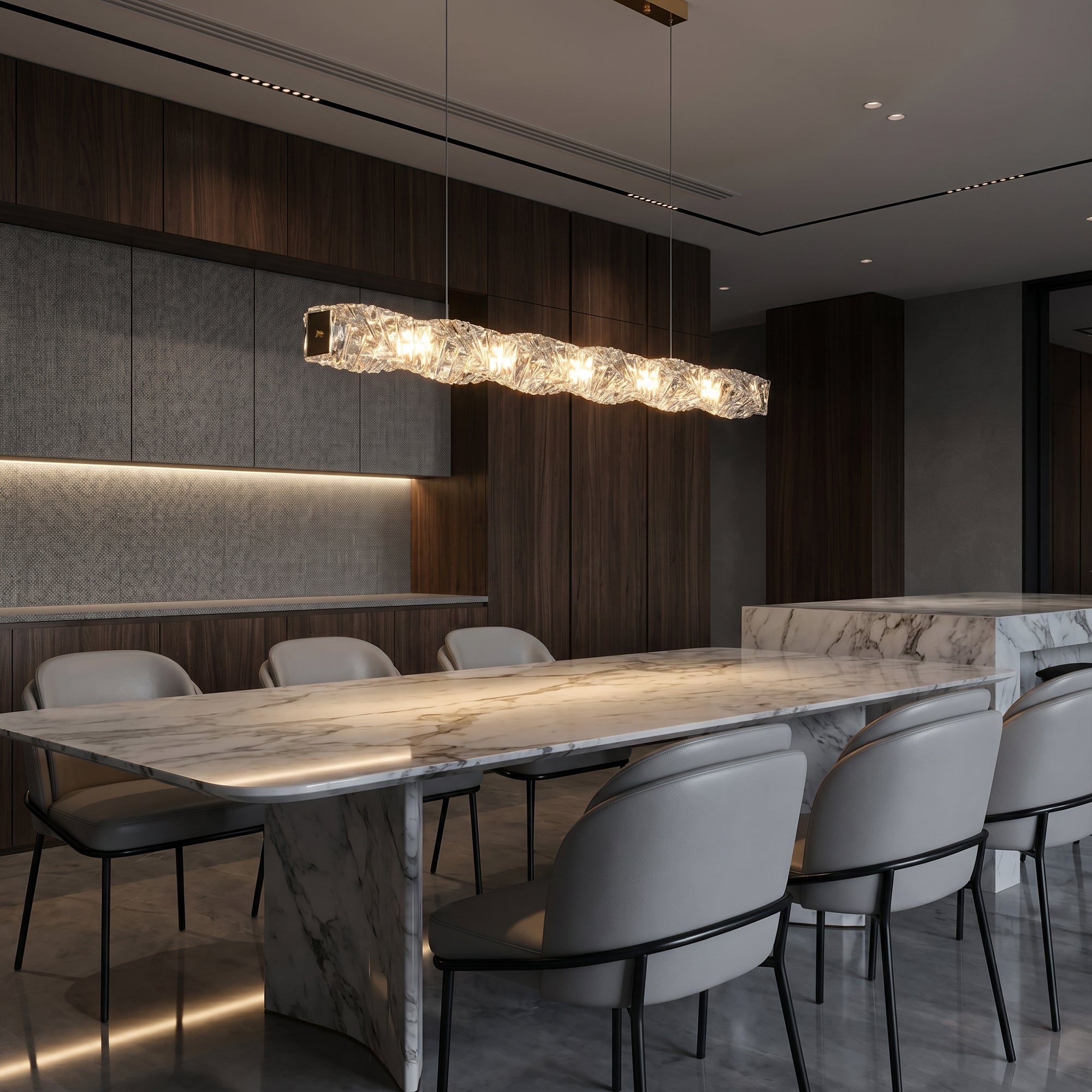 WOMO Twist Linear Crystal Chandelier-WM2193