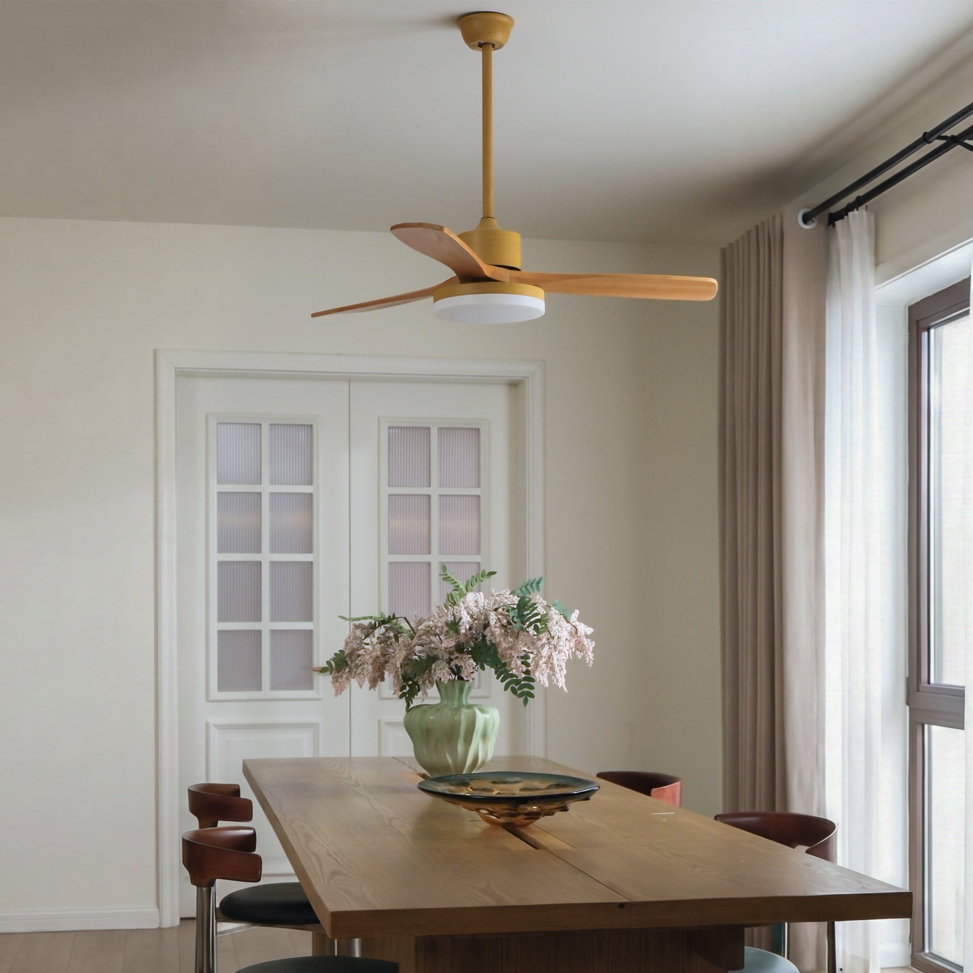 WOMO 3 Blade Nordic Reversible Ceiling Fan with Light-WM5002