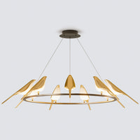 WOMO Gold Bird Round Chandelier-WM2512d