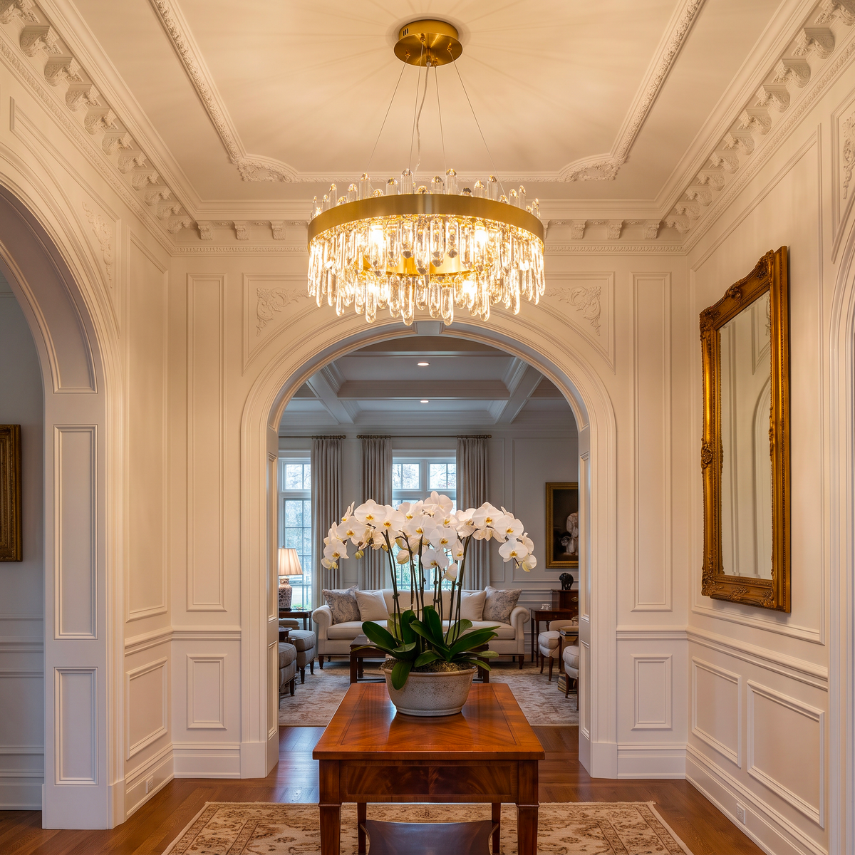 WOMO Gold Crystal Round Chandelier-WM2339a