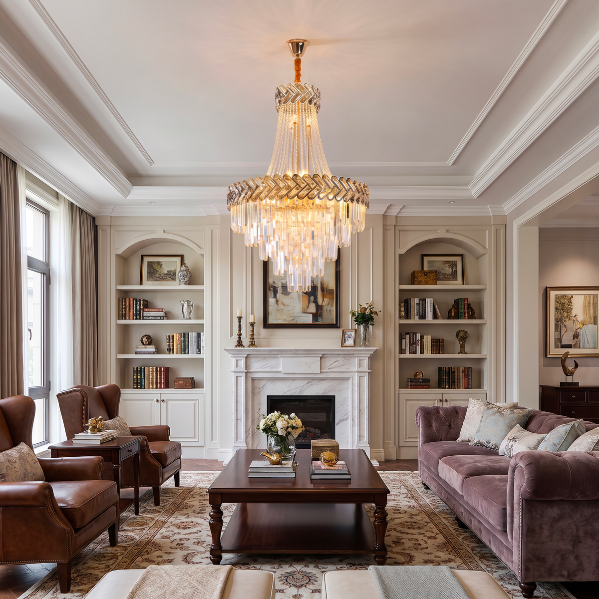 WOMO Tiered Crystal Chandelier-WM2381