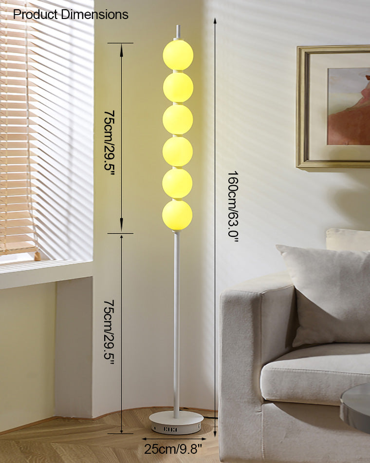 WOMO Colorful Stacked Ball Dimmable Corner Floor Lamp-WM7071