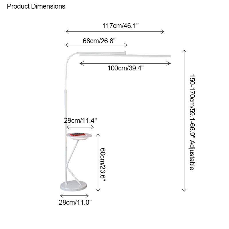 WOMO Linear Reading Floor Lamp with Charging Tray-WM7061