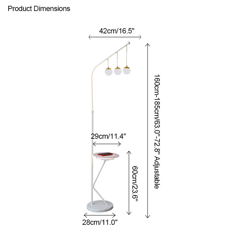 WOMO Dimmable Globe Tall Floor Lamp with Tray-WM7060