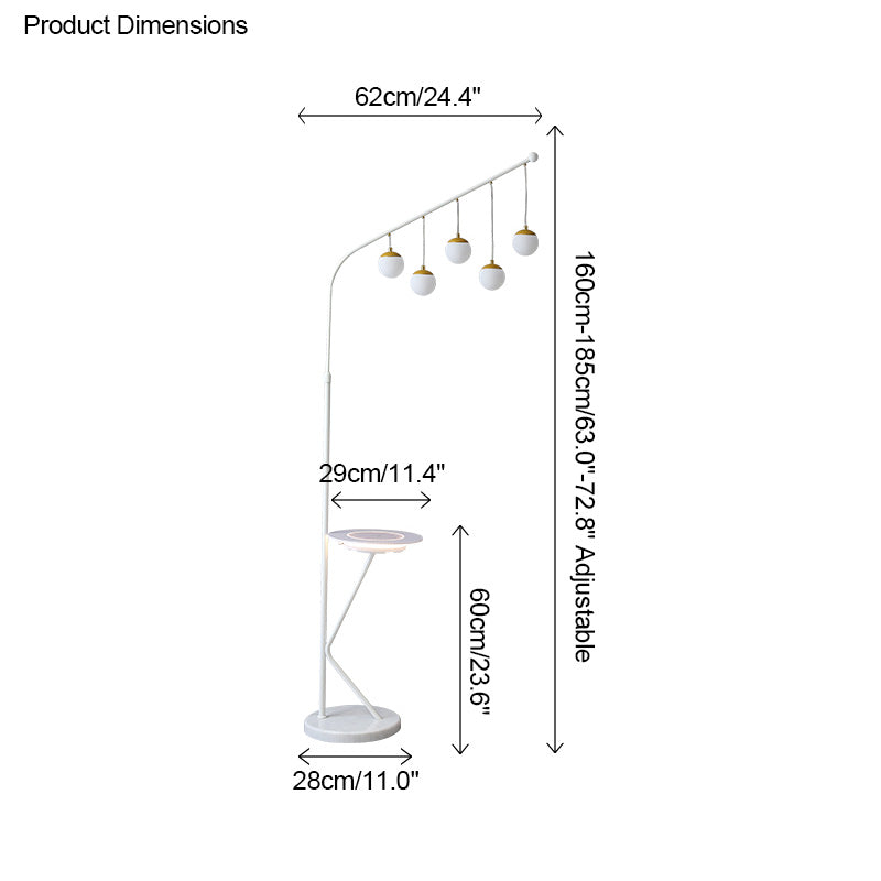 WOMO Dimmable Globe Tall Floor Lamp with Tray-WM7060