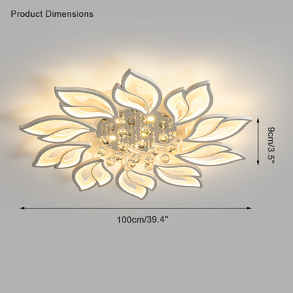 WOMO Big Flower Crystal Flush Mount Ceiling Light-WM1107