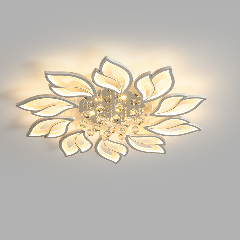 WOMO Big Flower Crystal Flush Mount Ceiling Light-WM1107