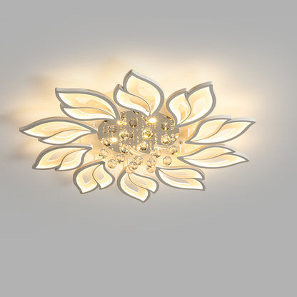 WOMO Big Flower Crystal Flush Mount Ceiling Light-WM1107