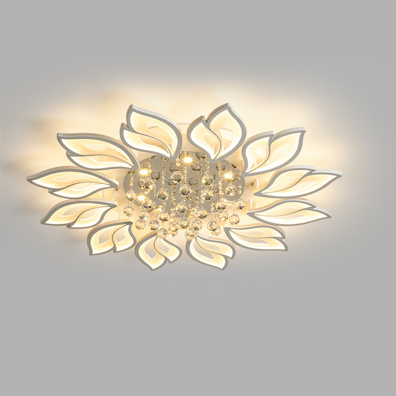 WOMO Big Flower Crystal Flush Mount Ceiling Light-WM1107