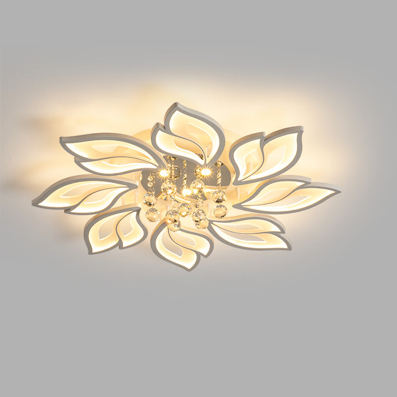 WOMO Big Flower Crystal Flush Mount Ceiling Light-WM1107