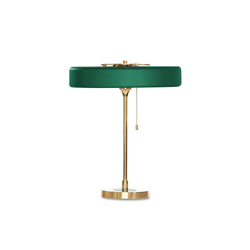 WOMO Mid-Century Round Table Lamp with Pull Chain-WM8009