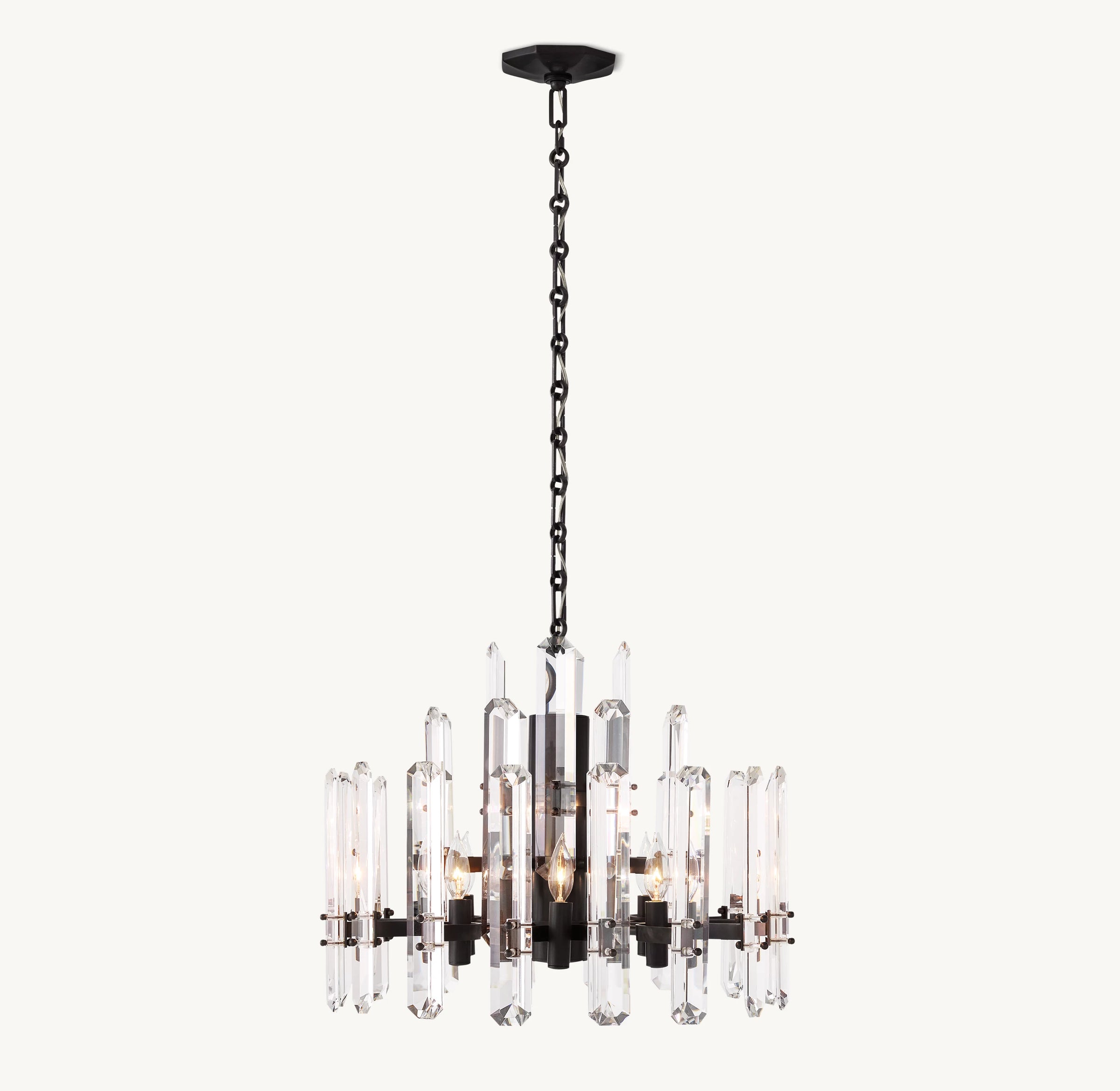 WOMO Crystal Prism Round Chandelier - Bonnington